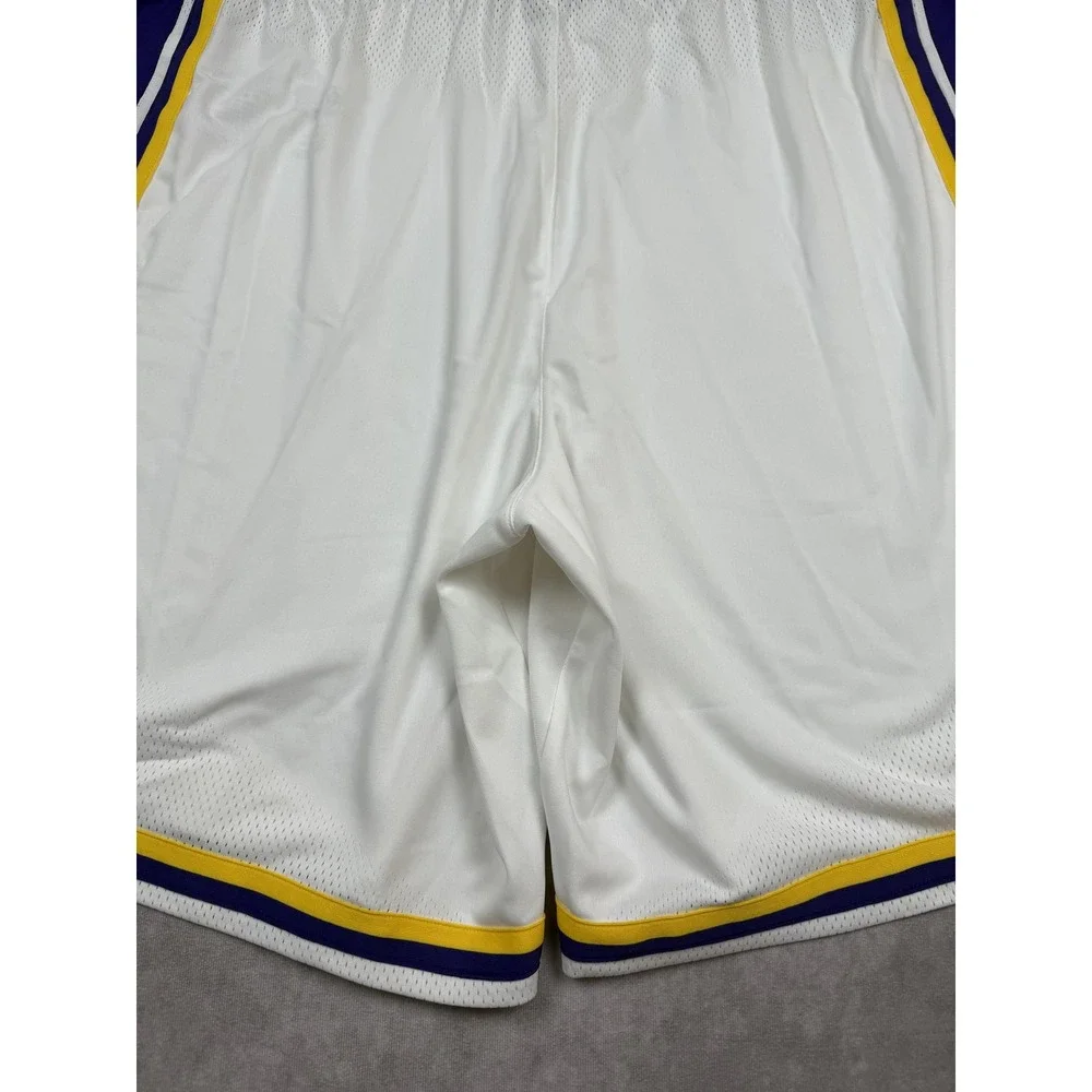 Los Angeles Lakers Shorts Men 48R 3XL White Purple NBA Basketball Nike VaporKnit